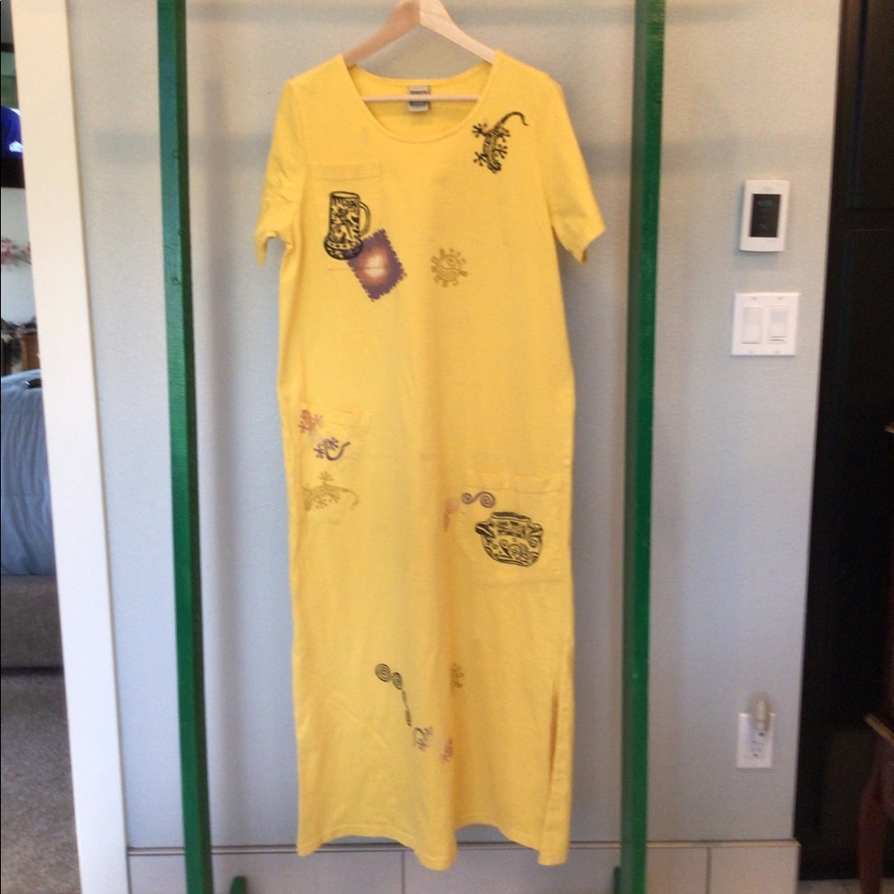 Long Yellow Southwestern Viva City Dress Size L